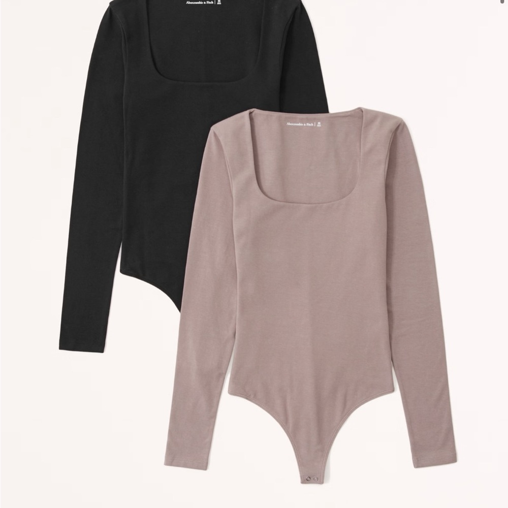 Women's Black and Tan Bodysuit Set
